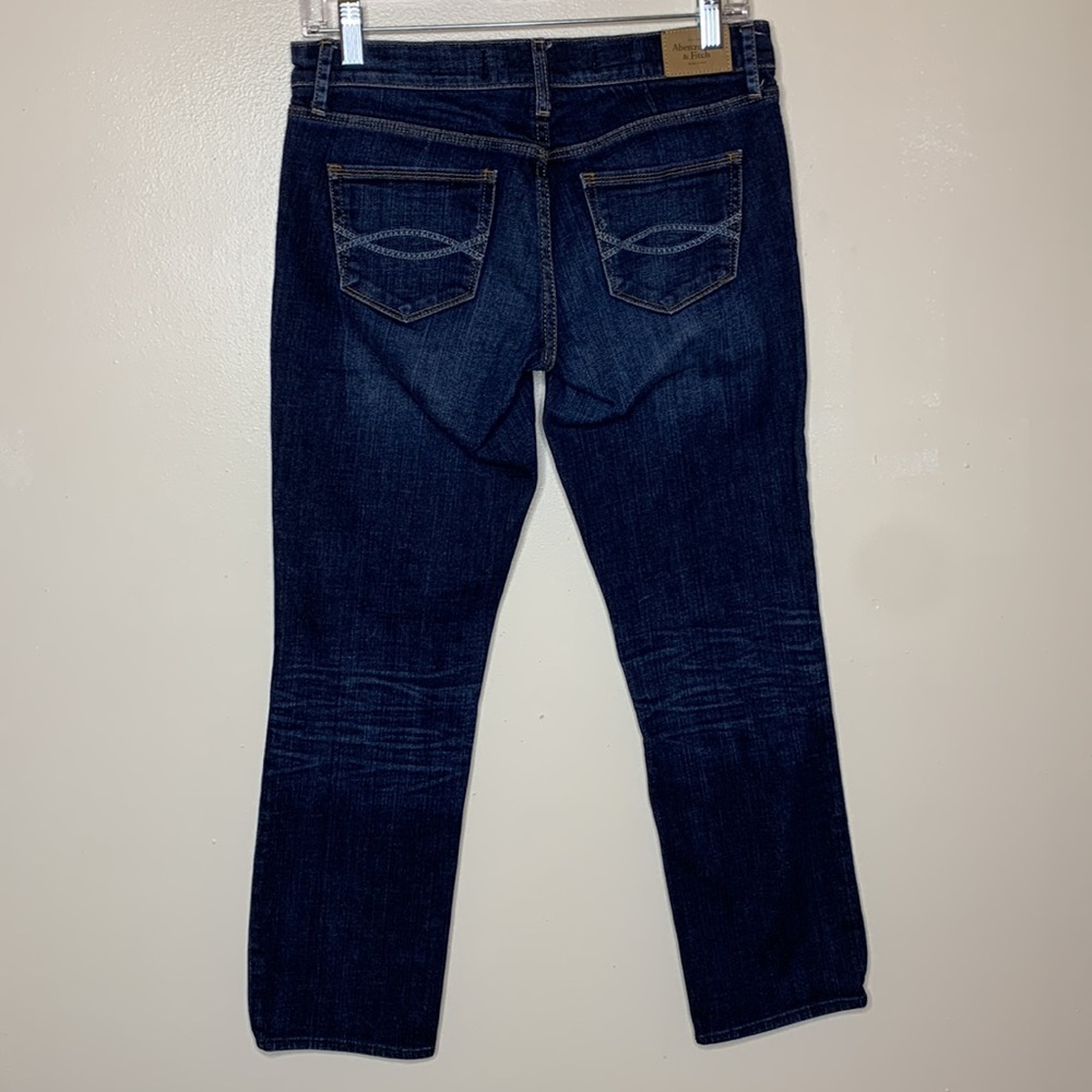 ABERCROMBIE & FITCH Cropped Jeans PERFECT STRETCH Whiskering 5 Pocket Denim 4